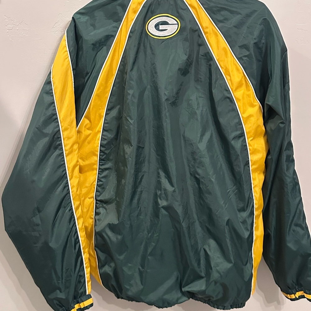 NFL Green Bay Packers Green & Gold Pullover Windbreaker Jacket | Size Medium - Picture 5 of 5